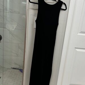Banana Republic black midi ribbed sweater dress